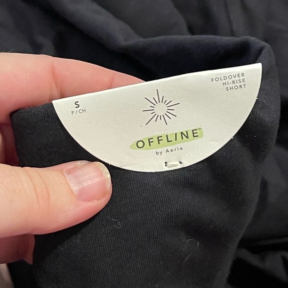 Aerie NWT Offline OG high rise super flare black fold over leggings - Picture 3 of 14